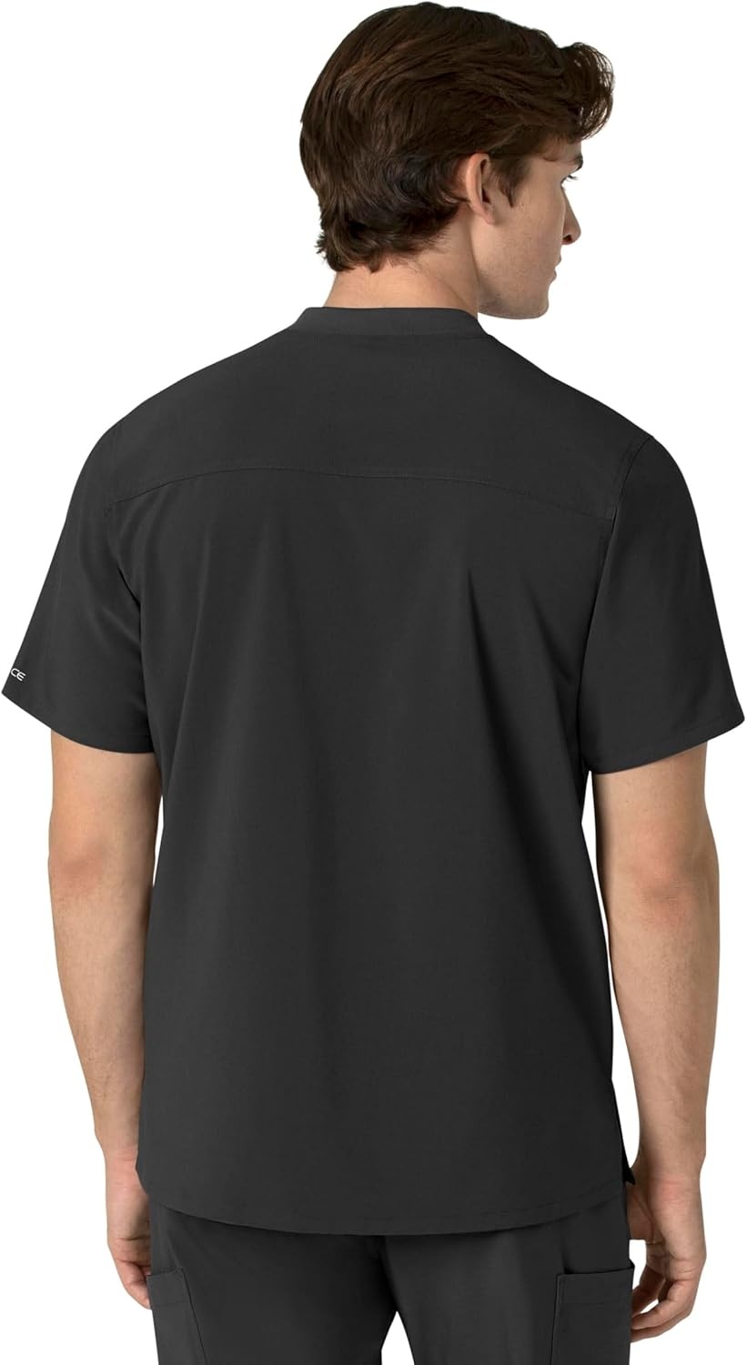 image:imageCarhartt Scrubs for Men Force CrossFlex Henley Tops with 3 PocketsBlack
