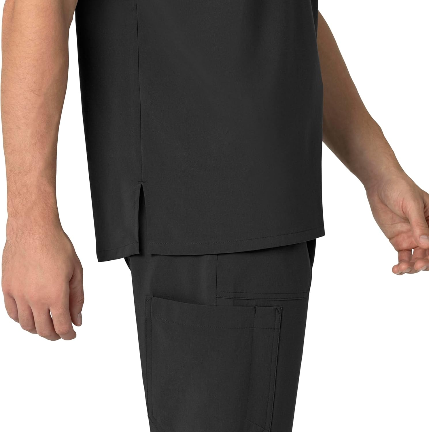image:imageCarhartt Scrubs for Men Force CrossFlex Henley Tops with 3 PocketsBlack