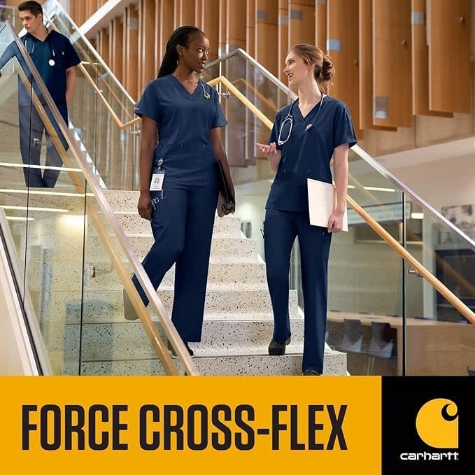 image:imageCarhartt Scrubs for Men Force CrossFlex Henley Tops with 3 PocketsCaribbean