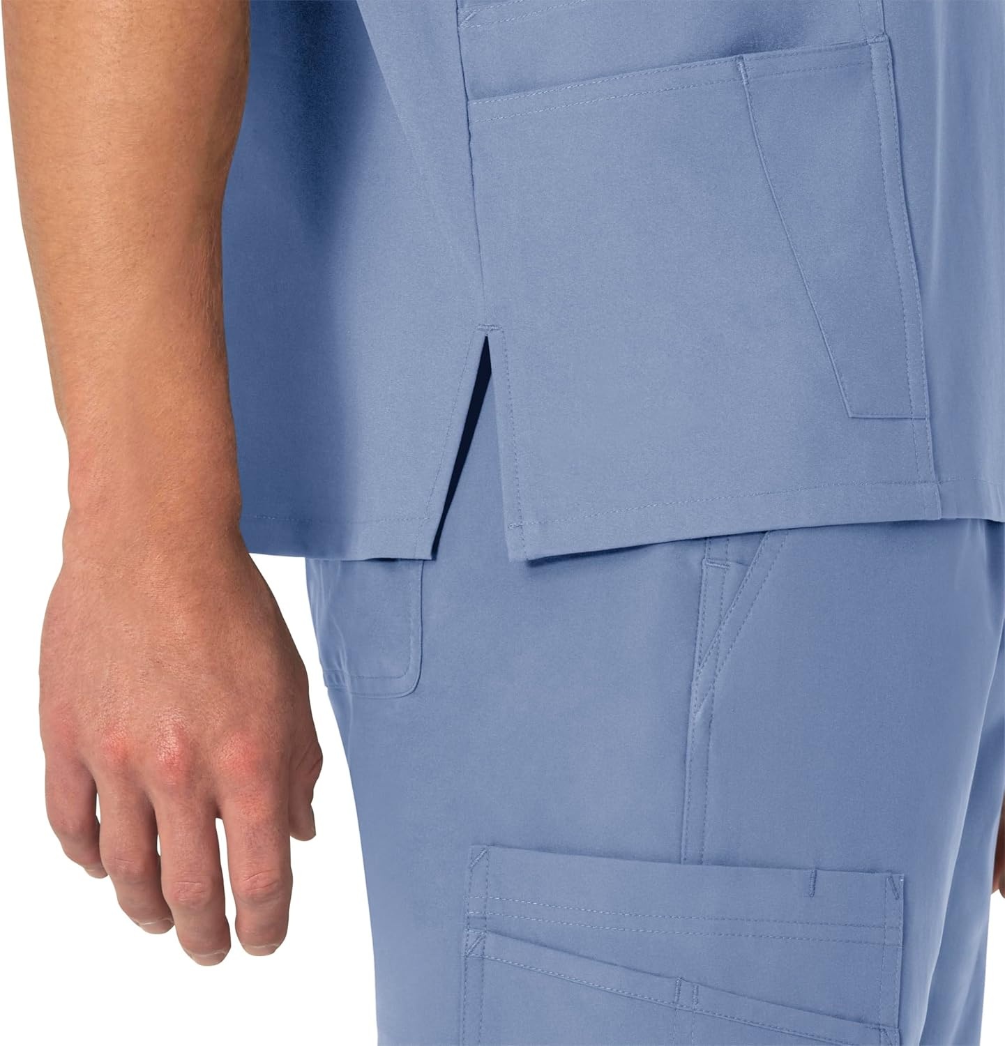 image:imageCarhartt Scrubs for Men Force CrossFlex Henley Tops with 3 PocketsCeil Blue