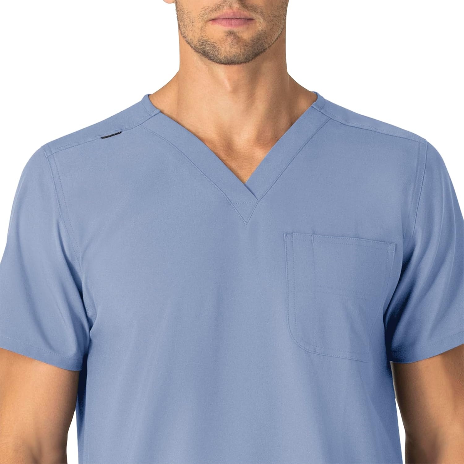 image:imageCarhartt Scrubs for Men Force CrossFlex Henley Tops with 3 PocketsCeil Blue