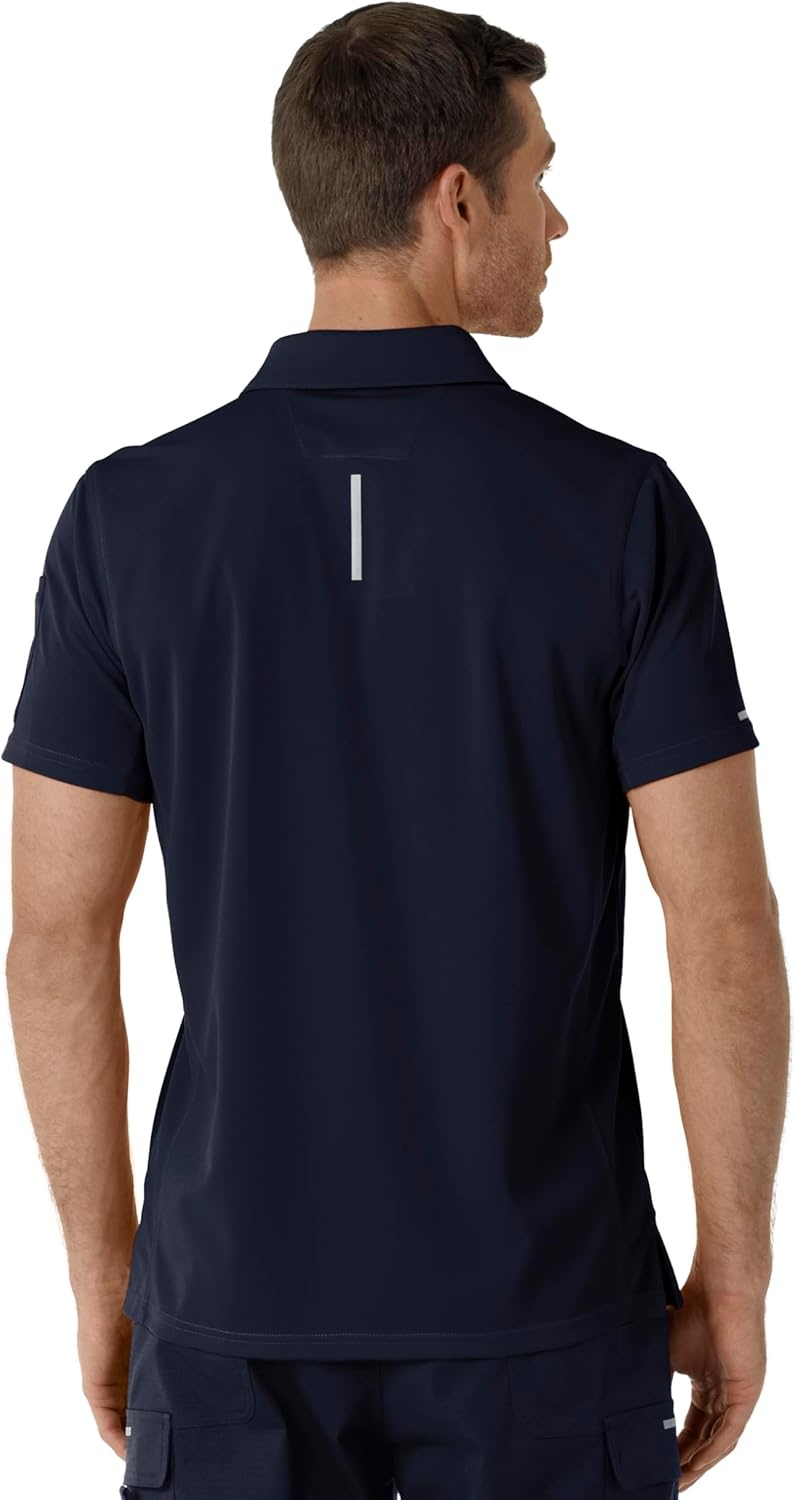 image:imageCarhartt Scrubs for Men Force CrossFlex Henley Tops with 3 PocketsDark Navy