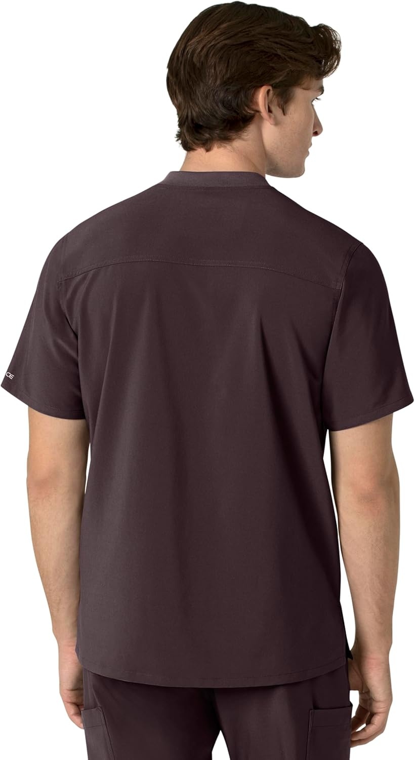 image:imageCarhartt Scrubs for Men Force CrossFlex Henley Tops with 3 PocketsDark Sepia