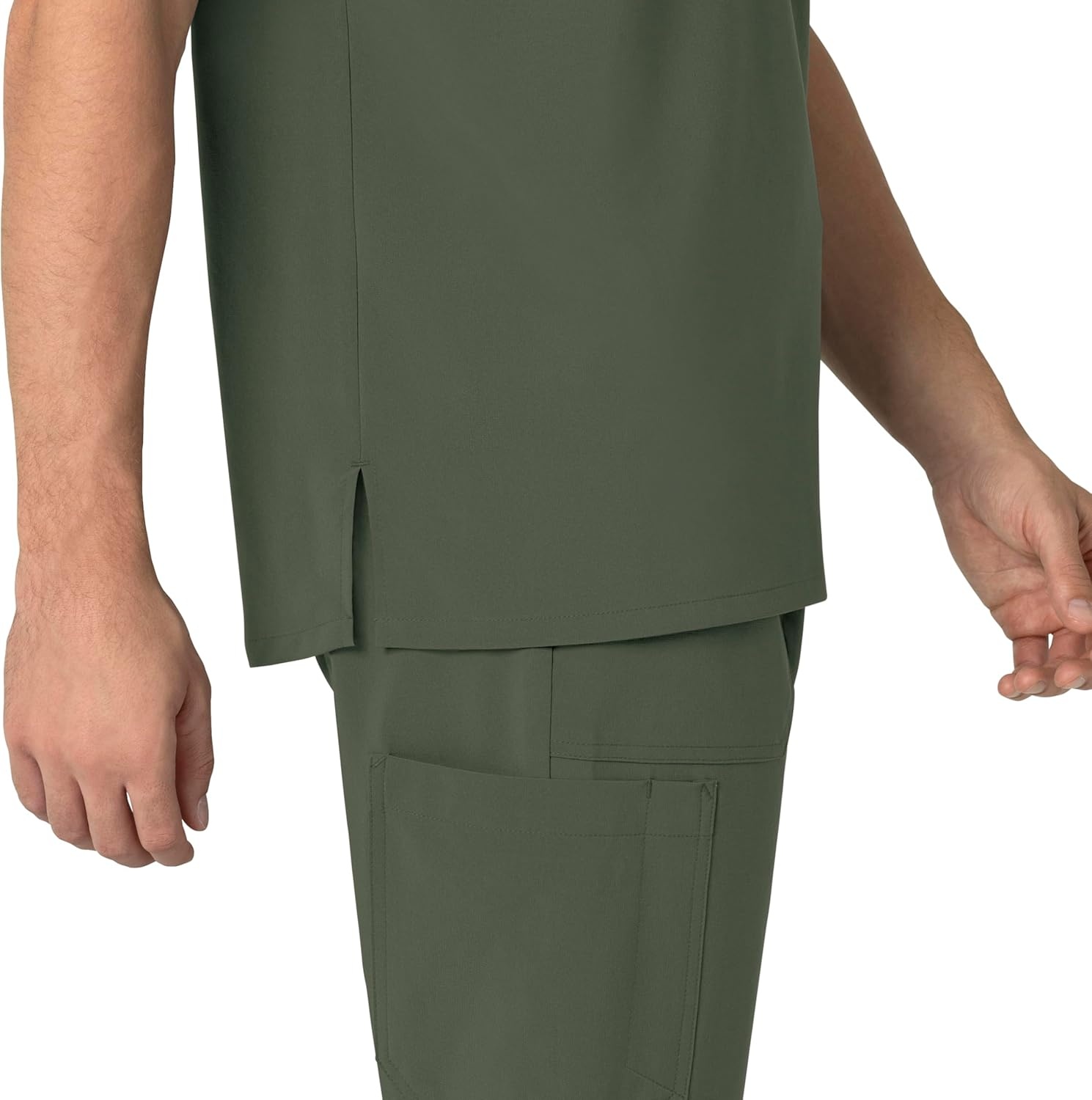 image:imageCarhartt Scrubs for Men Force CrossFlex Henley Tops with 3 PocketsOlive