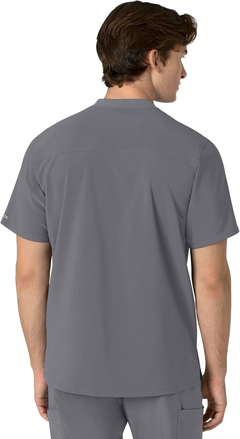 image:imageCarhartt Scrubs for Men Force CrossFlex Henley Tops with 3 PocketsPewter