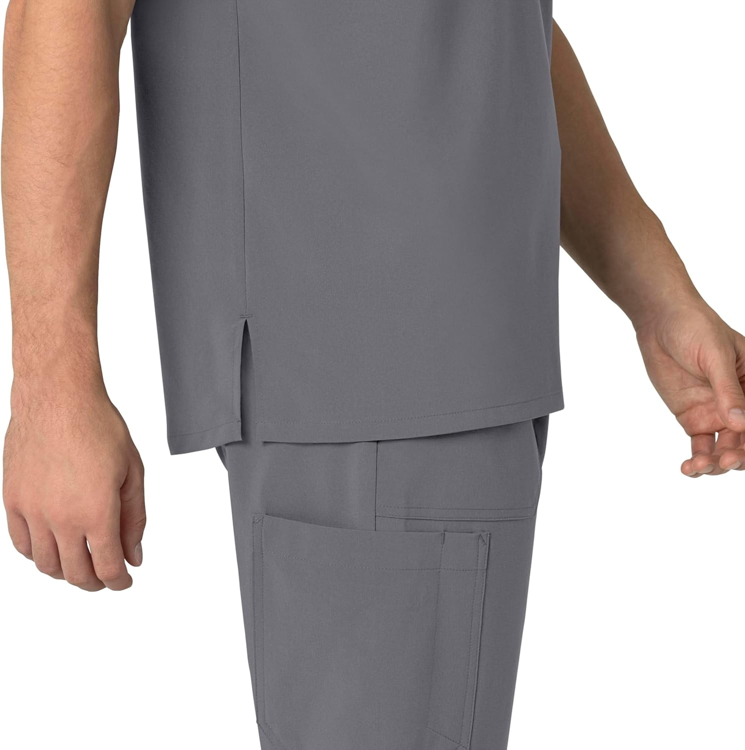 image:imageCarhartt Scrubs for Men Force CrossFlex Henley Tops with 3 PocketsPewter