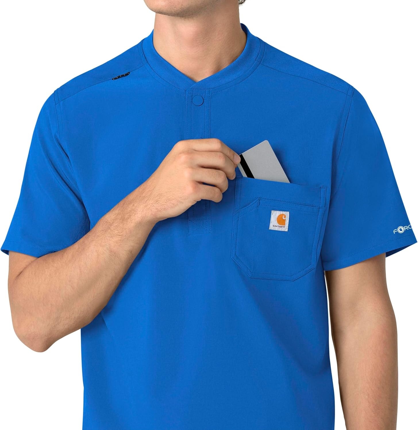 image:imageCarhartt Scrubs for Men Force CrossFlex Henley Tops with 3 PocketsRoyal