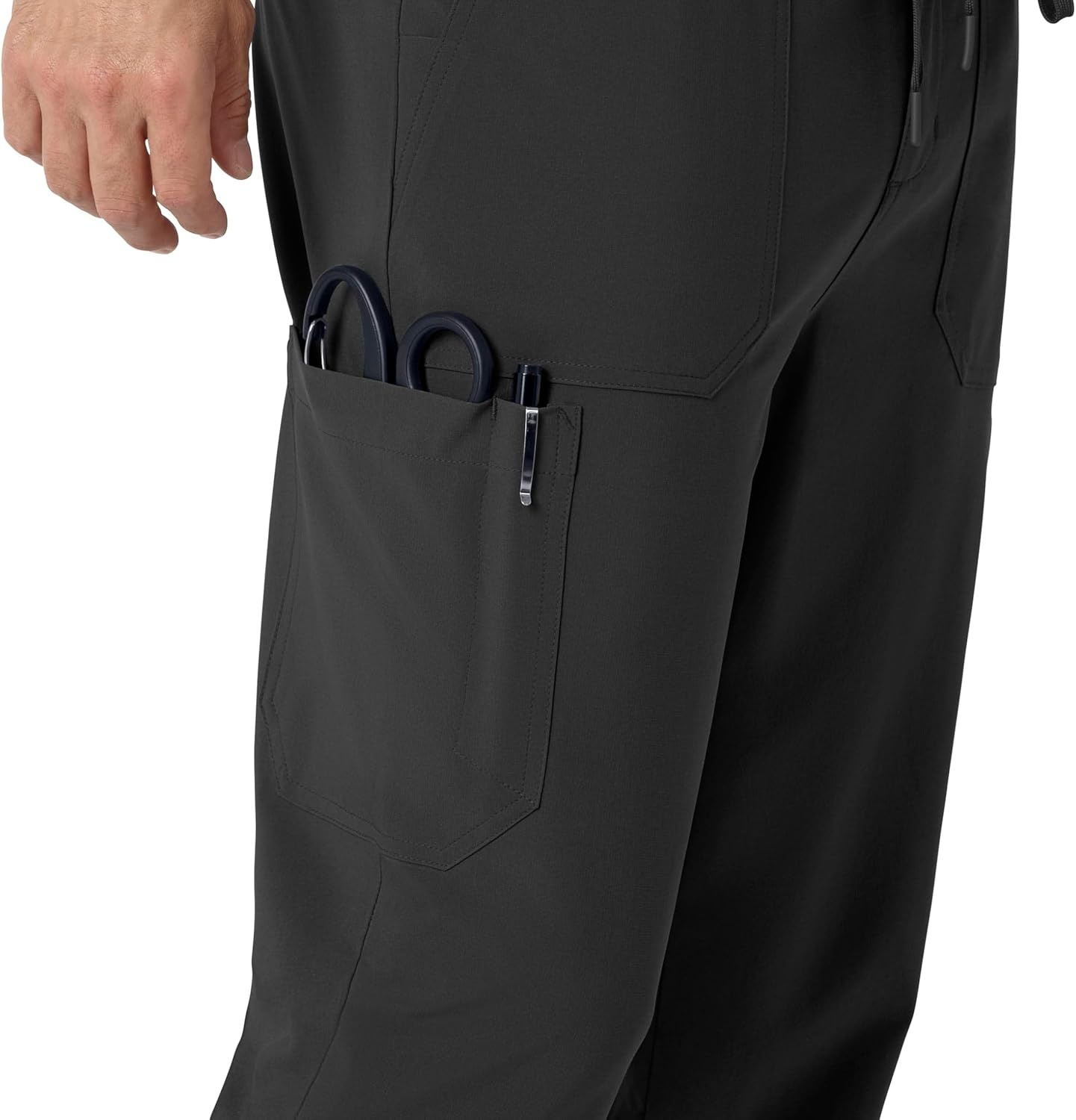 image:imageCarhartt Scrubs for Men Force CrossFlex Joggers Pants with Drawstring and 7 PocketsBlack