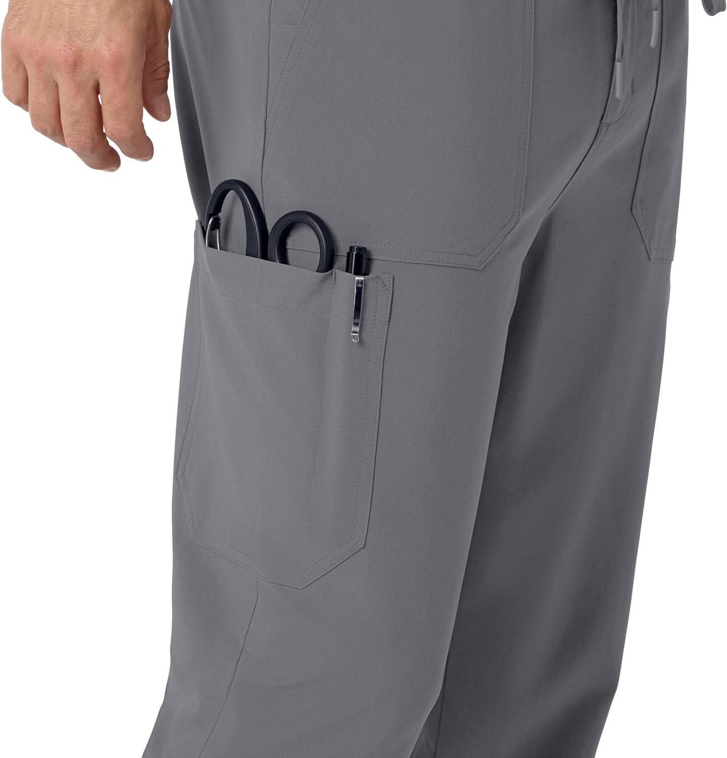 image:imageCarhartt Scrubs for Men Force CrossFlex Joggers Pants with Drawstring and 7 PocketsPewter