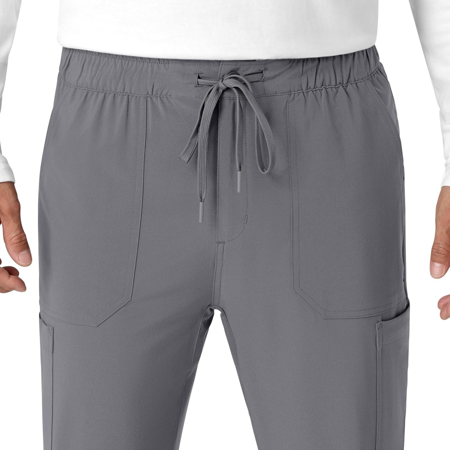 image:imageCarhartt Scrubs for Men Force CrossFlex Joggers Pants with Drawstring and 7 PocketsPewter