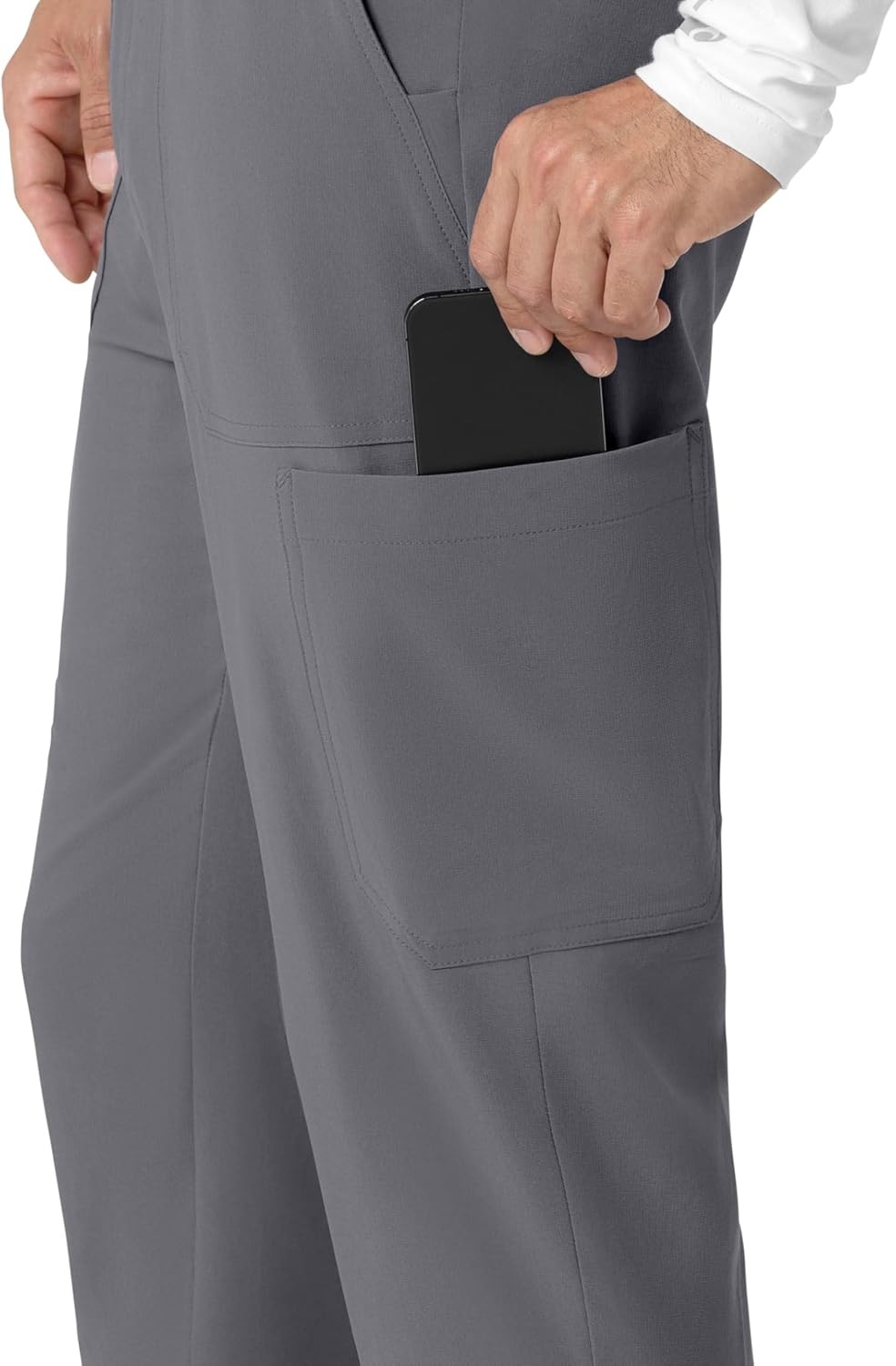 image:imageCarhartt Scrubs for Men Force CrossFlex Joggers Pants with Drawstring and 7 PocketsPewter