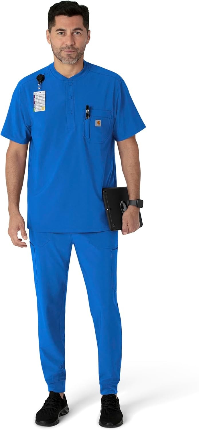 image:imageCarhartt Scrubs for Men Force CrossFlex Joggers Pants with Drawstring and 7 PocketsRoyal