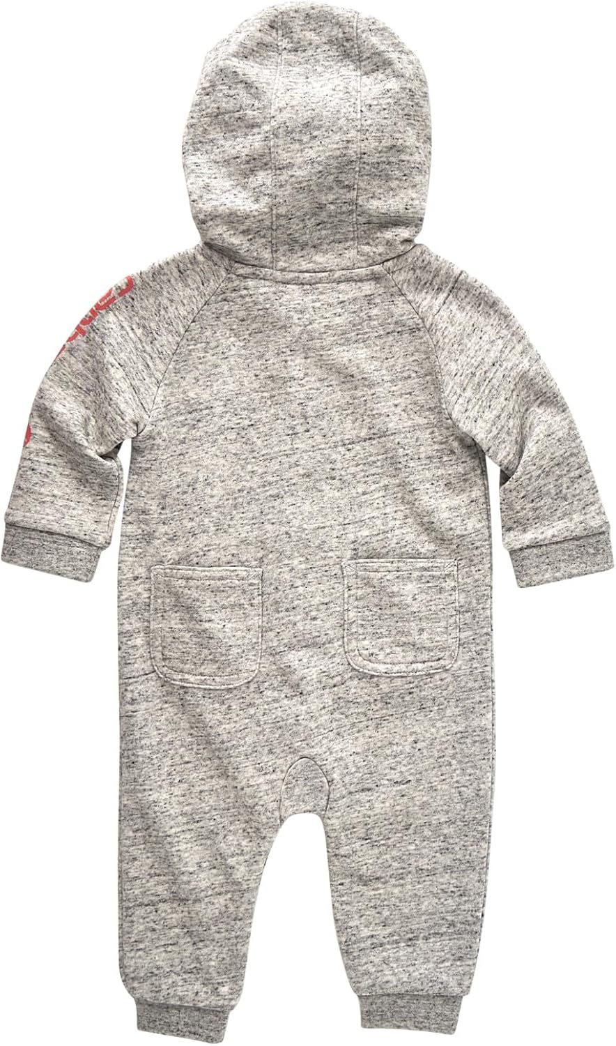 image:imageCarhartt babygirls Baby Girls Longsleeve Hooded Zipup Footless Jumpsuit Onepiece HoodieAsh Heather Light Grey