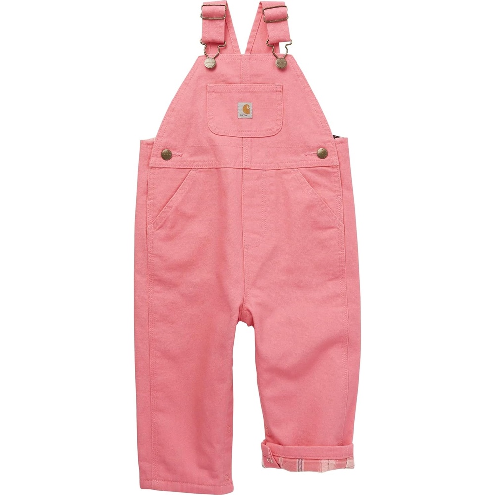 image:imageCarhartt Baby Girls Canvas Bib OverallsPink Lemonade