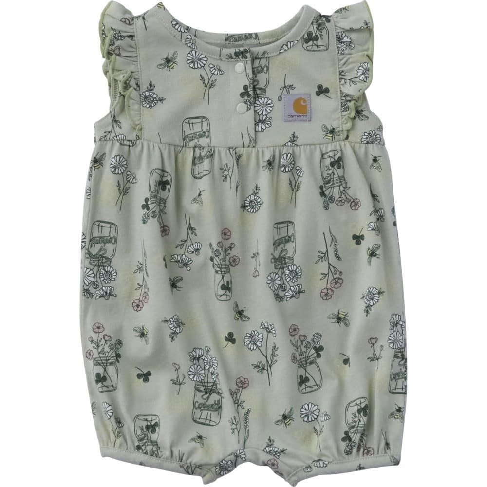 image:imageCarhartt Baby Girls Flutter Sleeve RomperSea Foam Bee Print