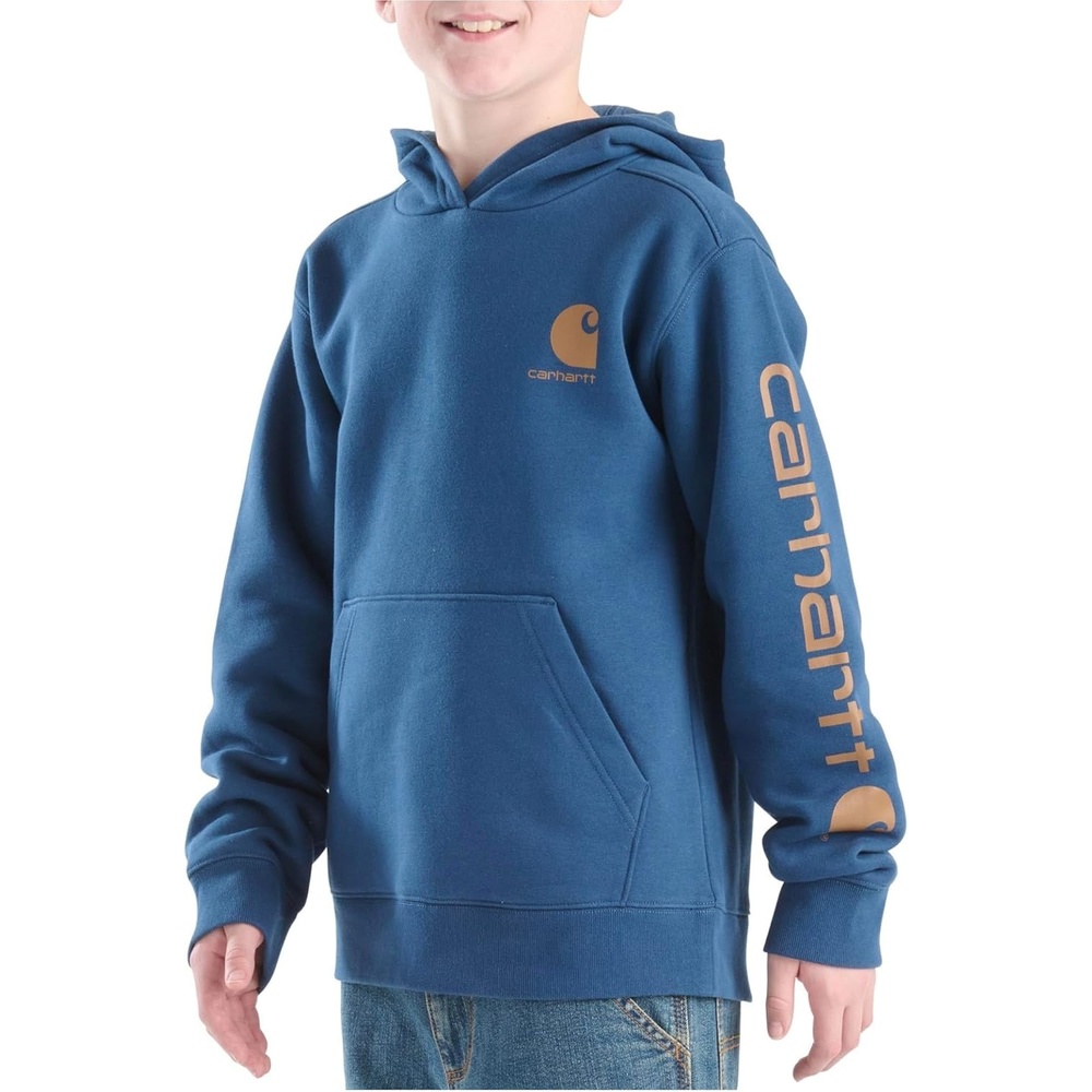 image:imageCarhartt Big Kids CA6772 LongSleeve Graphic Sweatshirt Youth Boys Large 1416 Dark Denim Blue