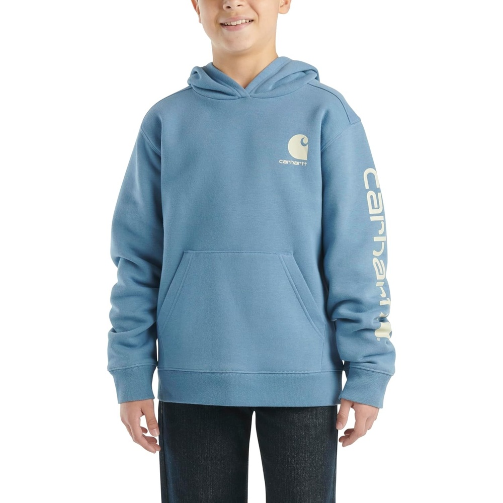 image:imageCarhartt Boys Long Sleeve Hooded SweatshirtCoronet Blue