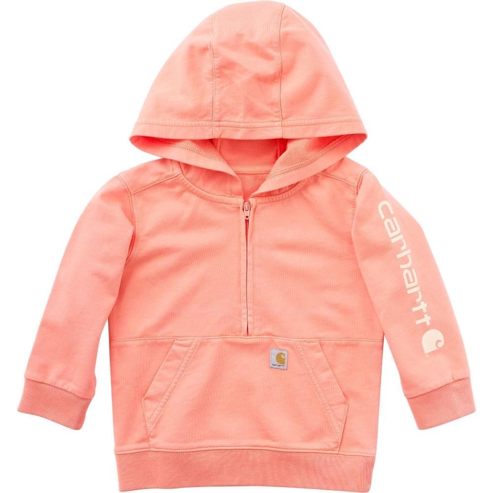 image:imageCarhartt Boys Long Sleeve ReEngineered Garment Dye HalfZip SweatshirtPeach Pink Wash