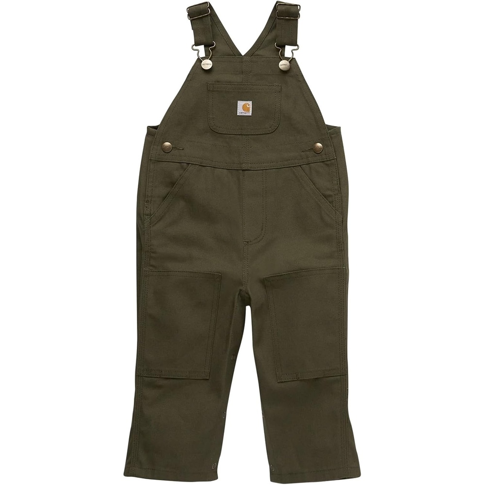 image:imageCarhartt Boys Loose Fit Canvas Bib OverallsOlive Green