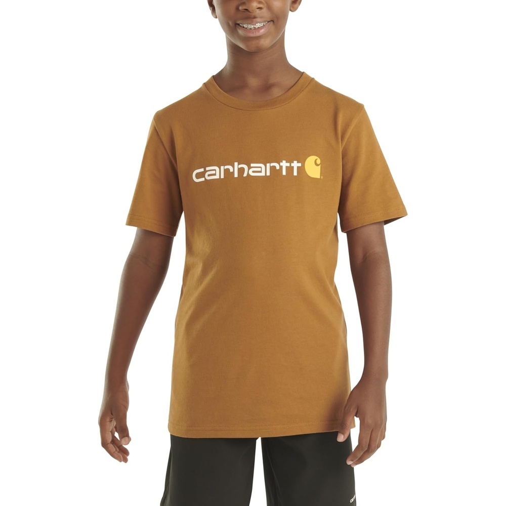 image:imageCarhartt Boys Short Sleeve Logo TShirtCarhartt Brown