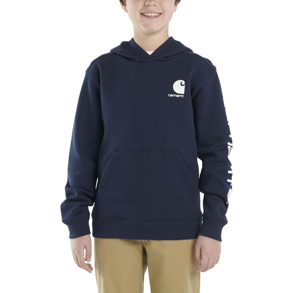 image:imageCarhartt Boyss Long Sleeve Hooded SweatshirtNavy Blazer
