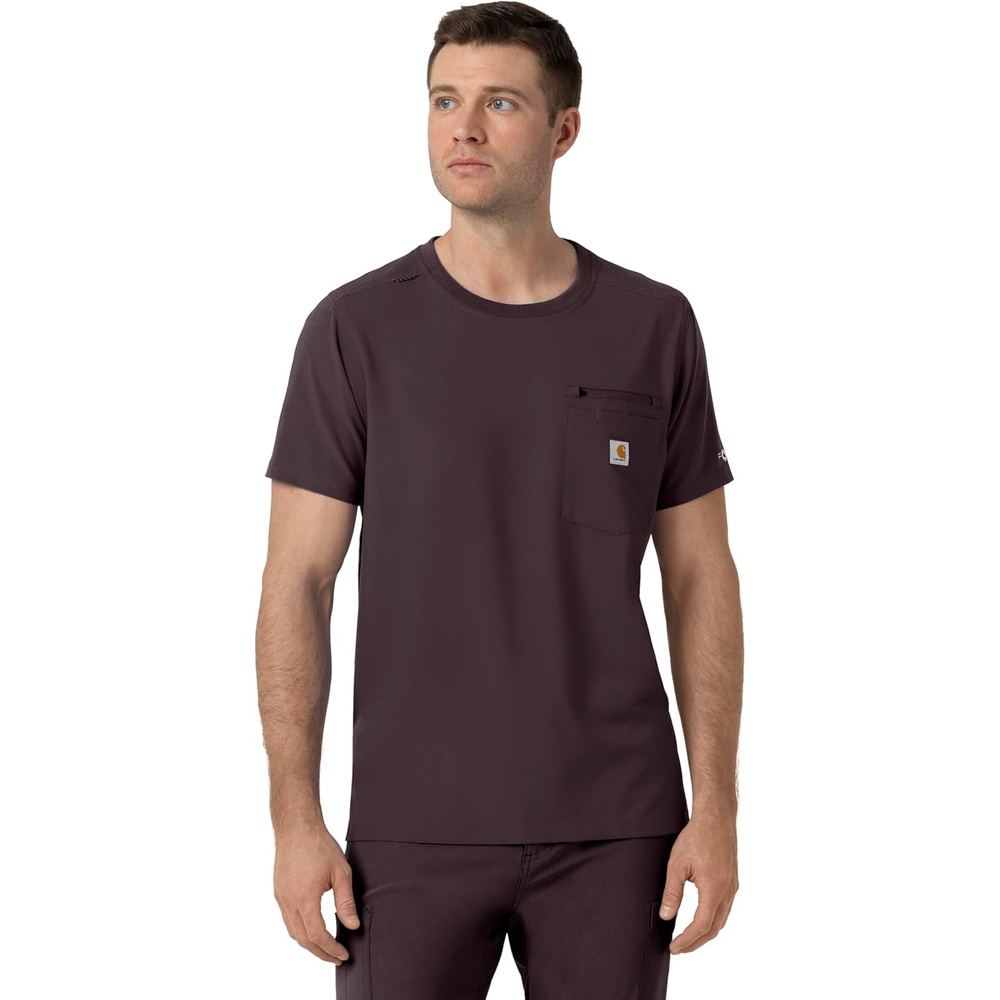 image:imageCarhartt Force CrossFlex Mens Crew Neck Scrub TopDark Sepia