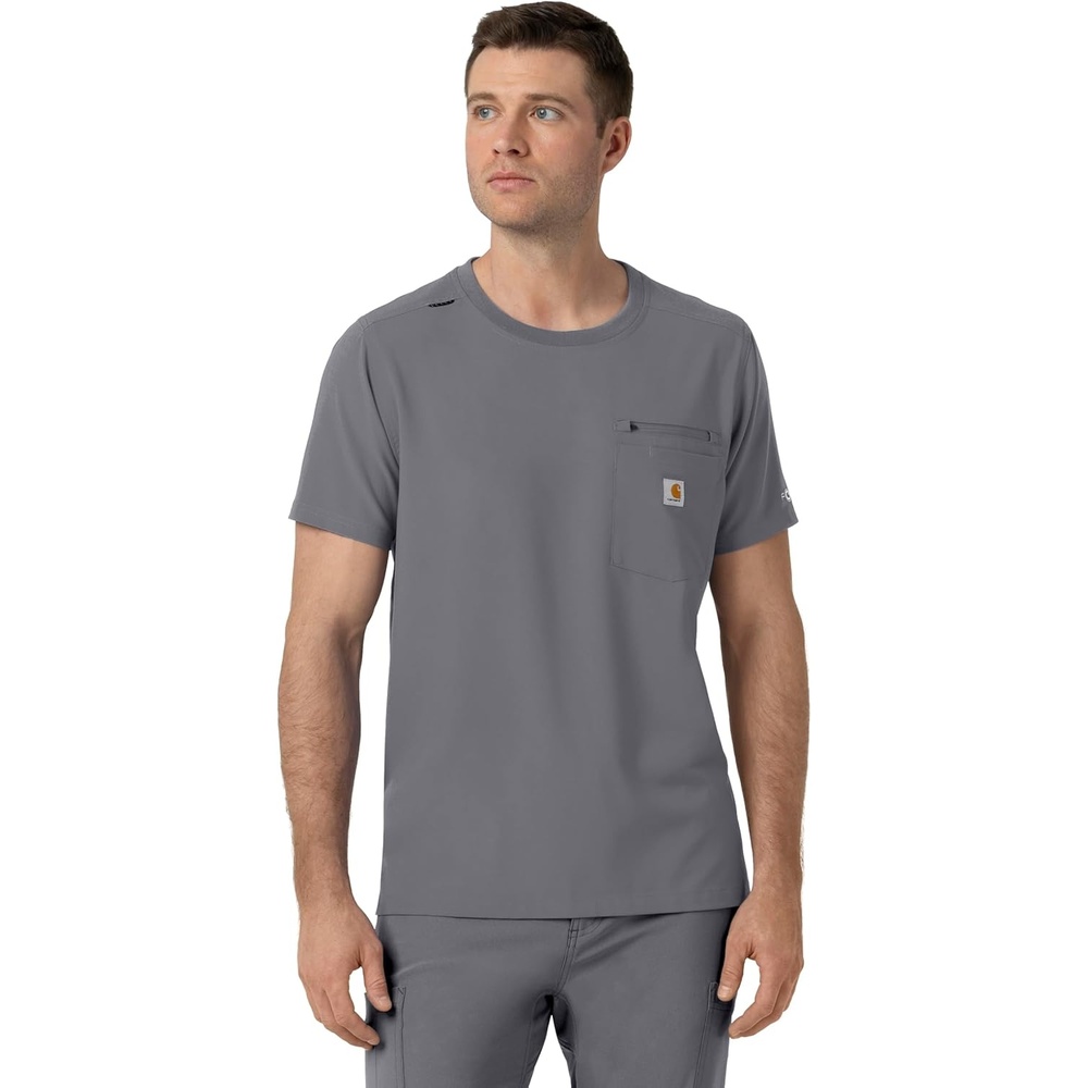 image:imageCarhartt Force CrossFlex Mens Crew Neck Scrub TopPewter