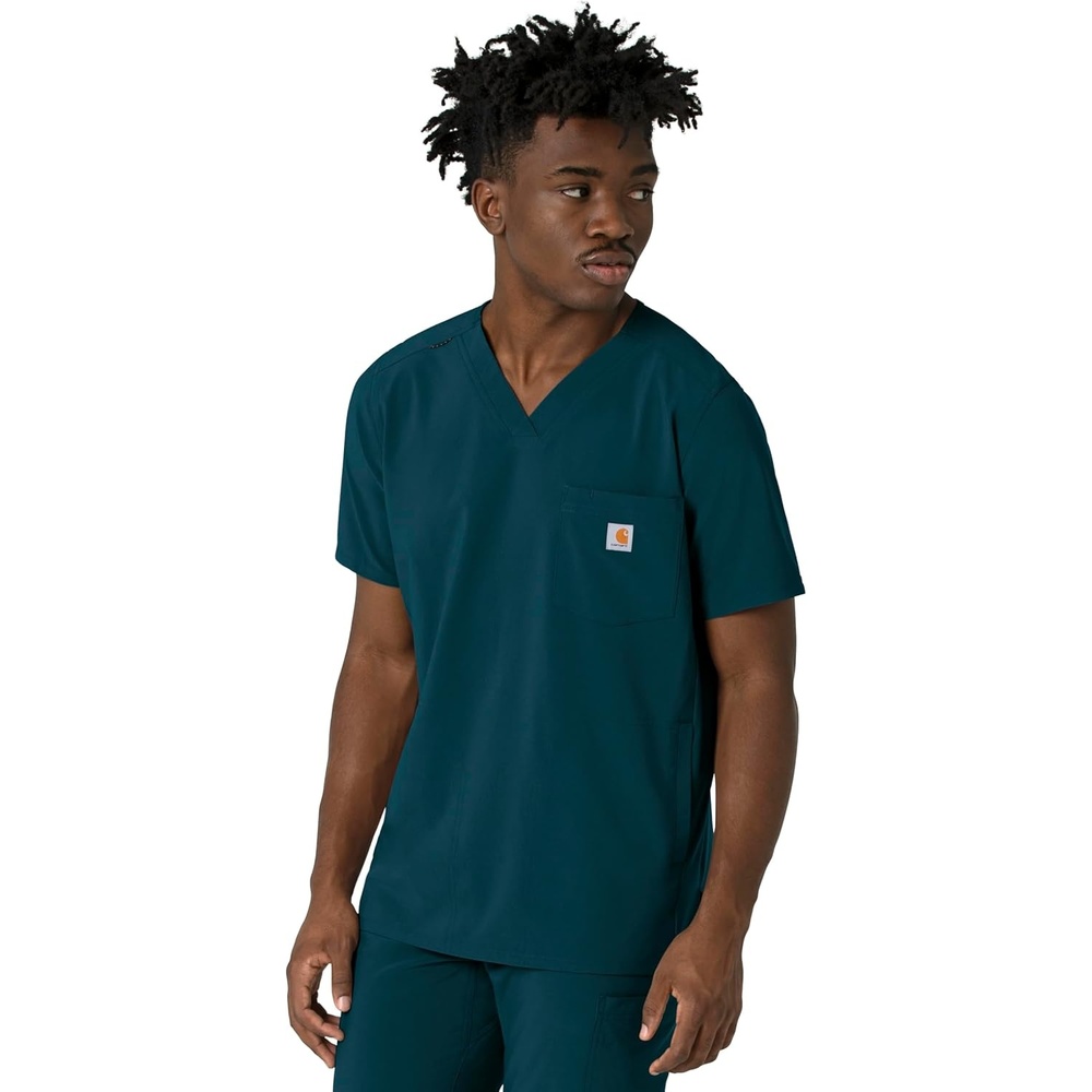 image:imageCarhartt Force CrossFlex Mens VNeck Scrub TopCaribbean