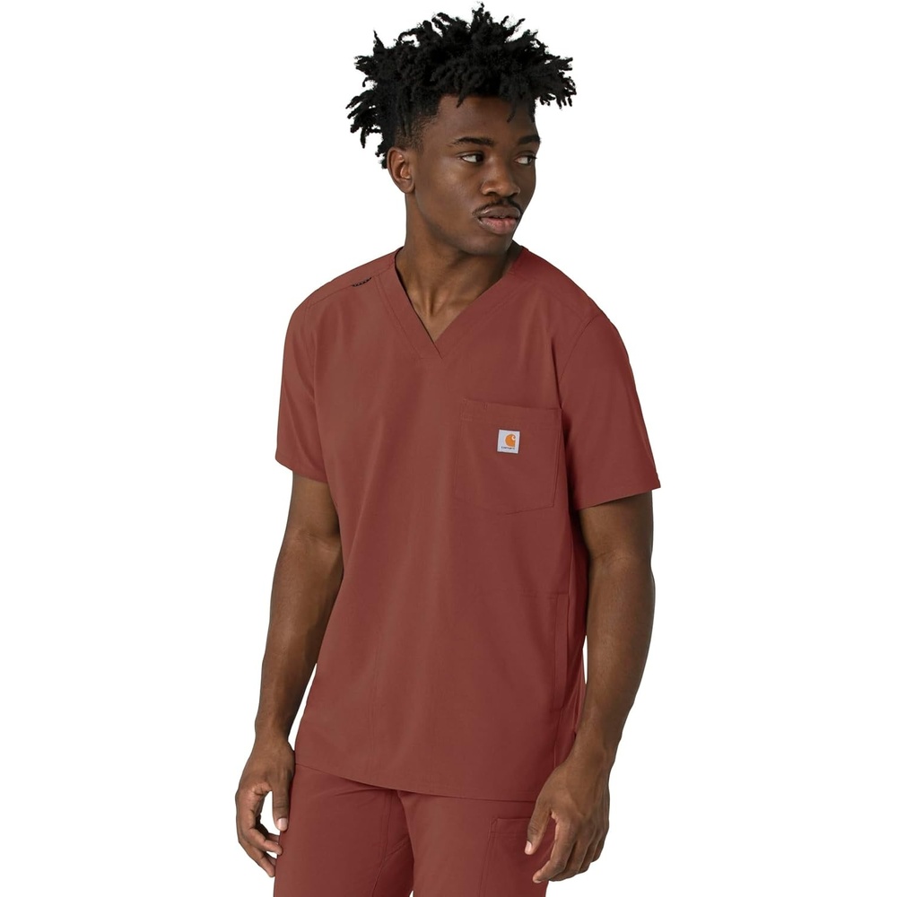 image:imageCarhartt Force CrossFlex Mens VNeck Scrub TopSable