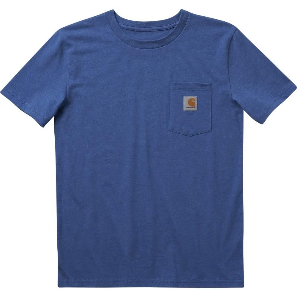 image:imageCarhartt Kids CA6375 ShortSleeve Pocket TShirt BoysBright Cobalt Heather