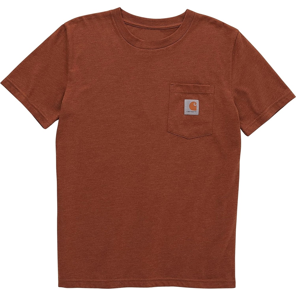 image:imageCarhartt Kids CA6375 ShortSleeve Pocket TShirt BoysBrown Heather