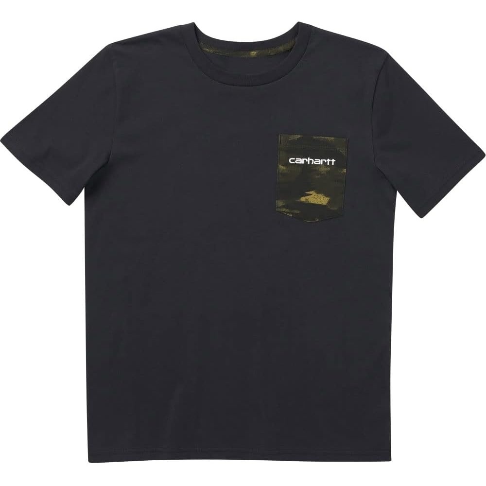 image:imageCarhartt Kids CA6375 ShortSleeve Pocket TShirt BoysCaviar Black