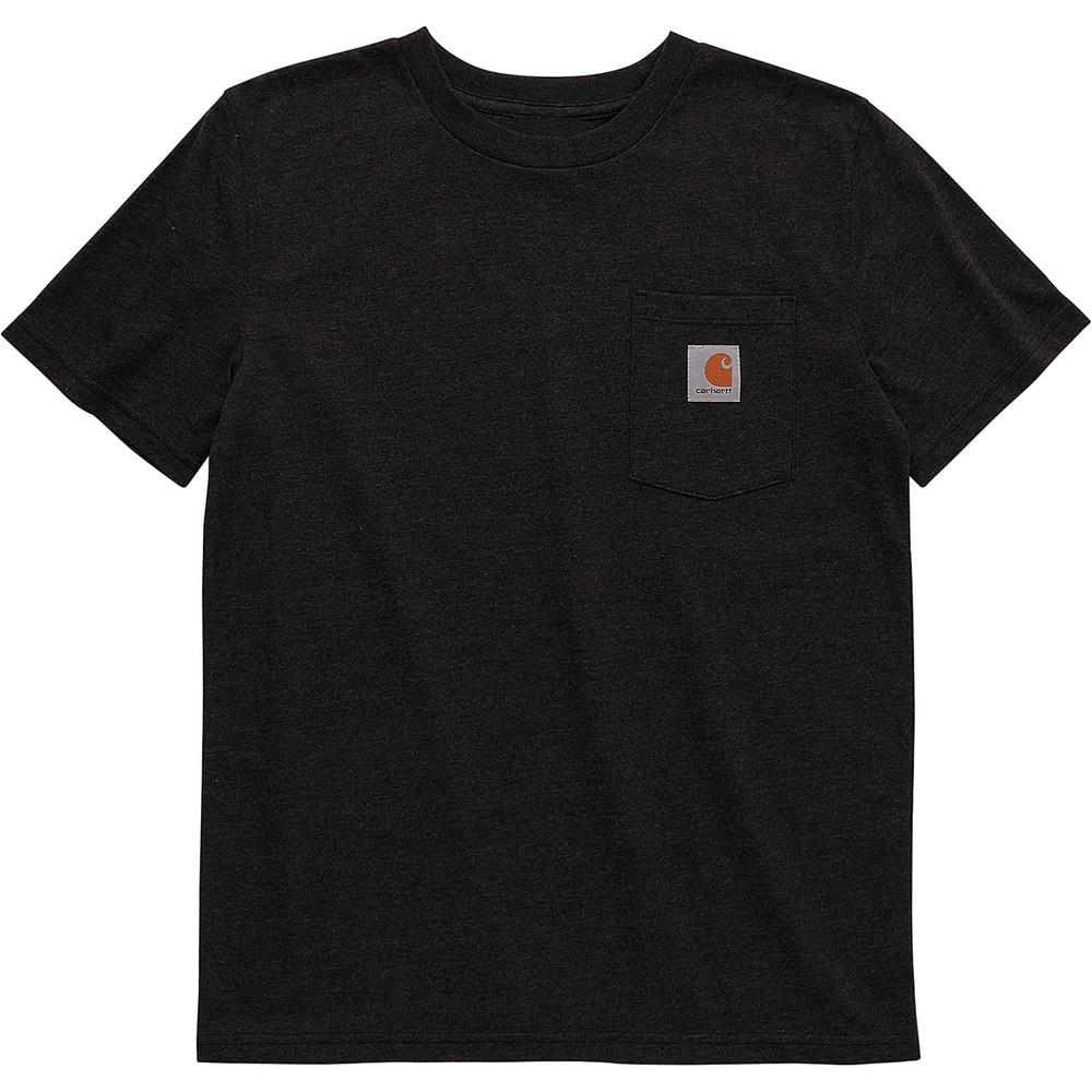 image:imageCarhartt Kids CA6375 ShortSleeve Pocket TShirt BoysCaviar Black Heather