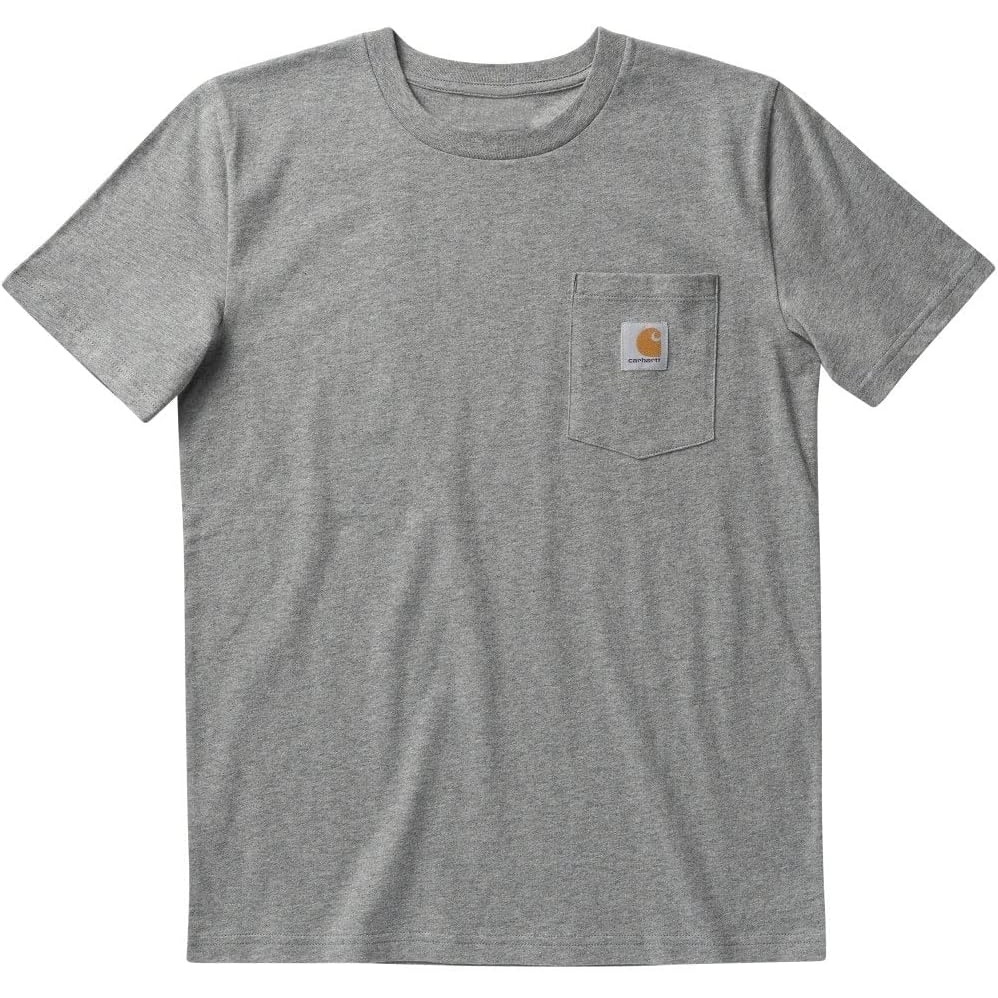 image:imageCarhartt Kids CA6375 ShortSleeve Pocket TShirt BoysCharcoal Grey Heather