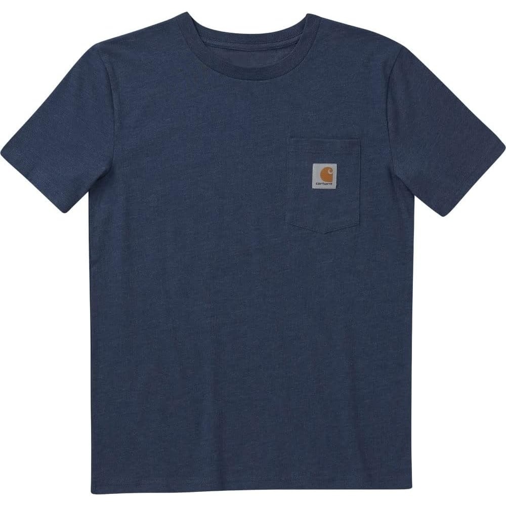 image:imageCarhartt Kids CA6375 ShortSleeve Pocket TShirt BoysDark Denim Heather