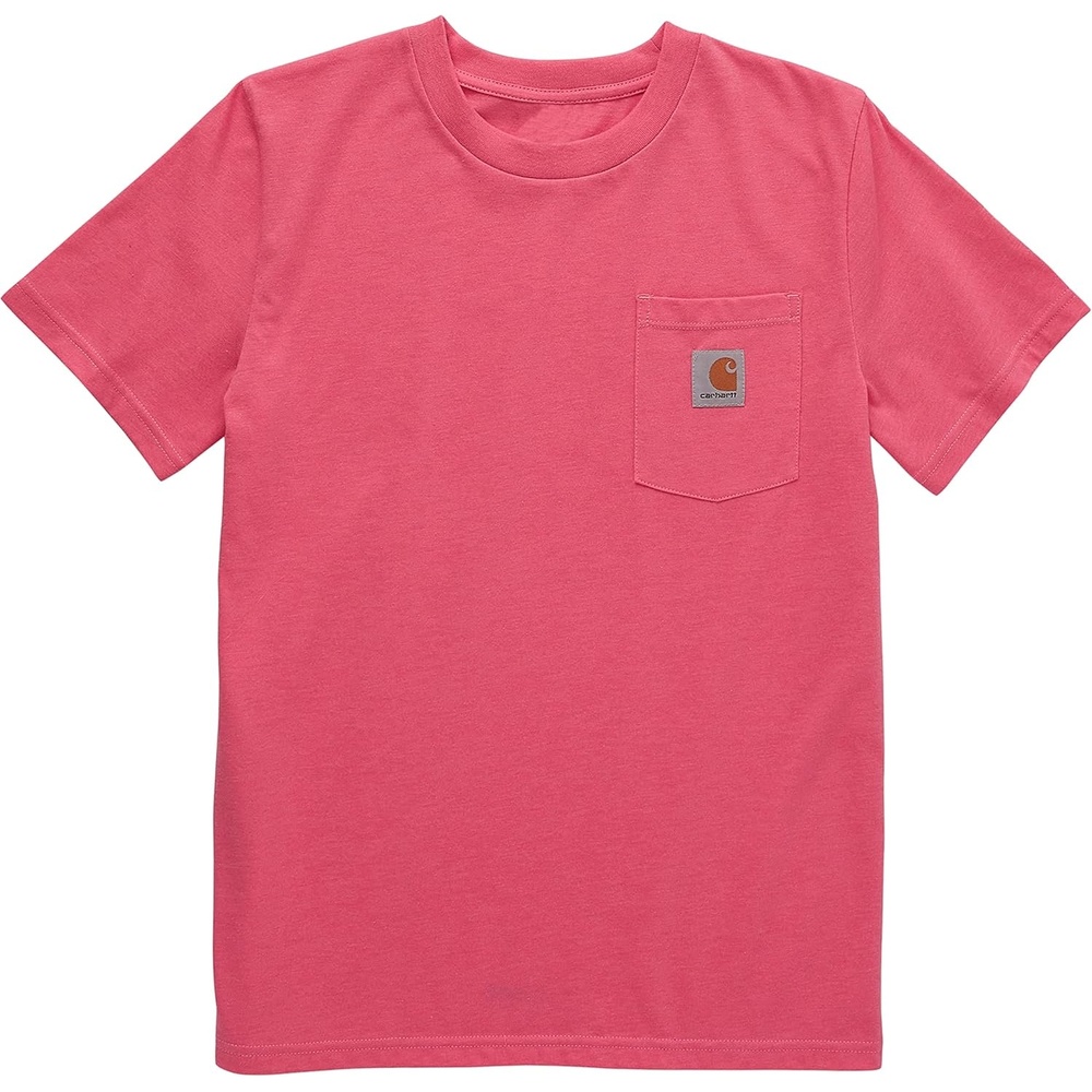image:imageCarhartt Kids CA6375 ShortSleeve Pocket TShirt BoysPink Lemonade Heather