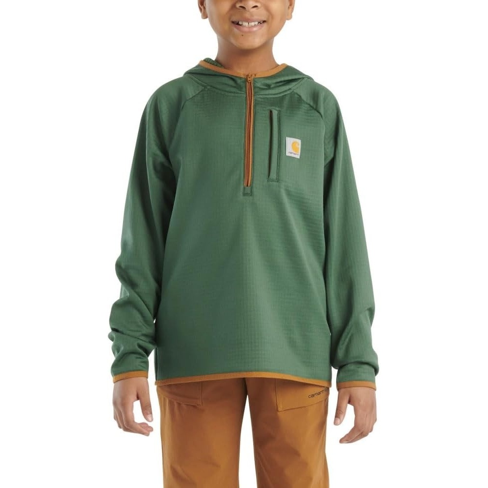 image:imageCarhartt Kids CA6588 Force LongSleeve Quarter Zip Sweatshirt Boys 5 Child Cilantro