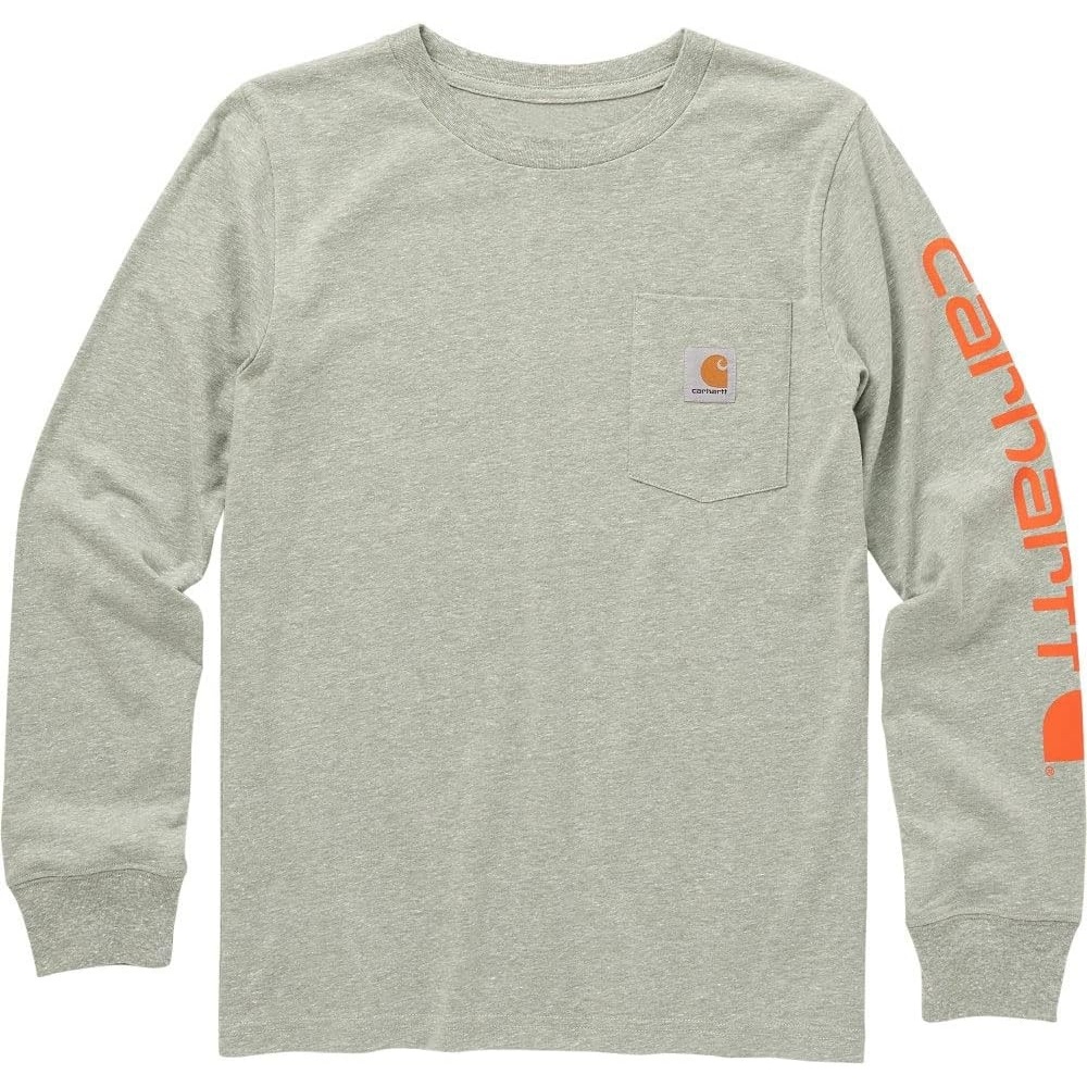 image:imageCarhartt Kids CA6619 LongSleeve Graphic Pocket TShirtJade Heather