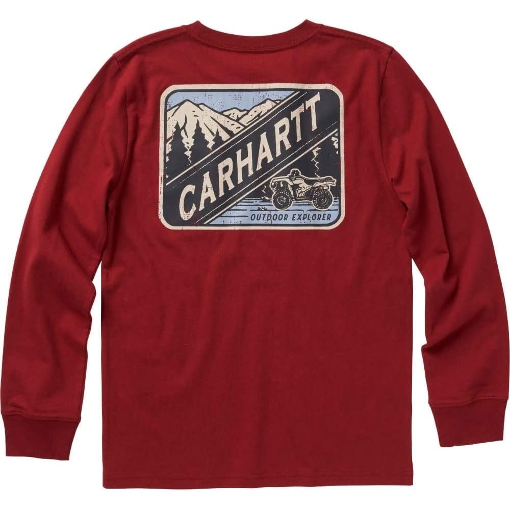 image:imageCarhartt Kids CA6619 LongSleeve Graphic Pocket TShirtSundried Tomato Heather
