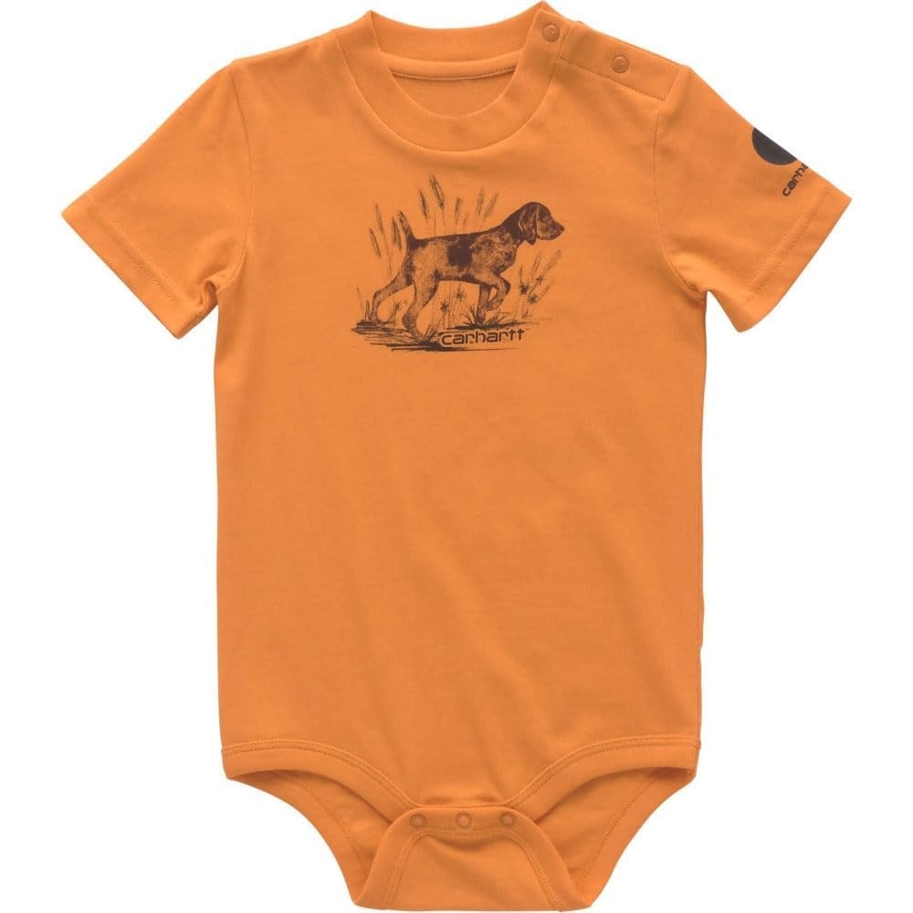 image:imageCarhartt Kids CA6640 ShortSleeve Dog Bodysuit BoysExotic Orange
