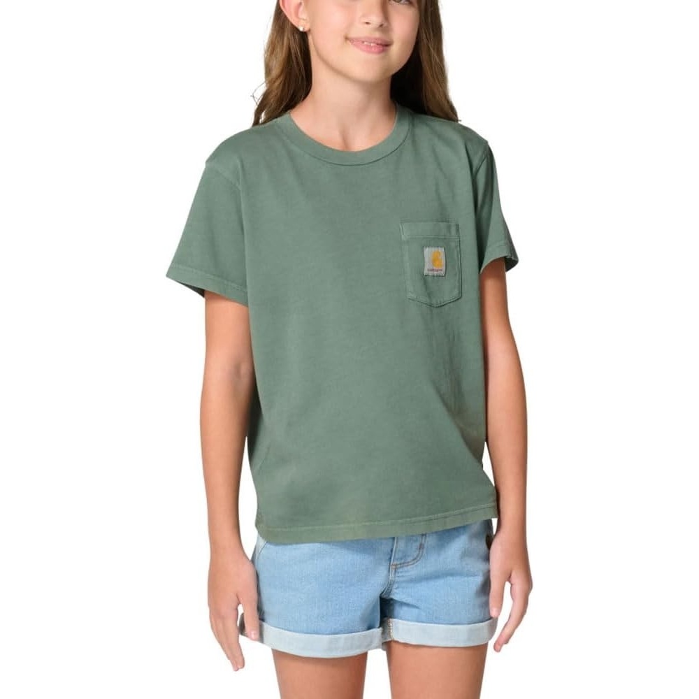 image:imageCarhartt Kids CA7168 ReEngineered ShortSleeve Garment Dyed Pocket TShirt Laurel Wreath Wash
