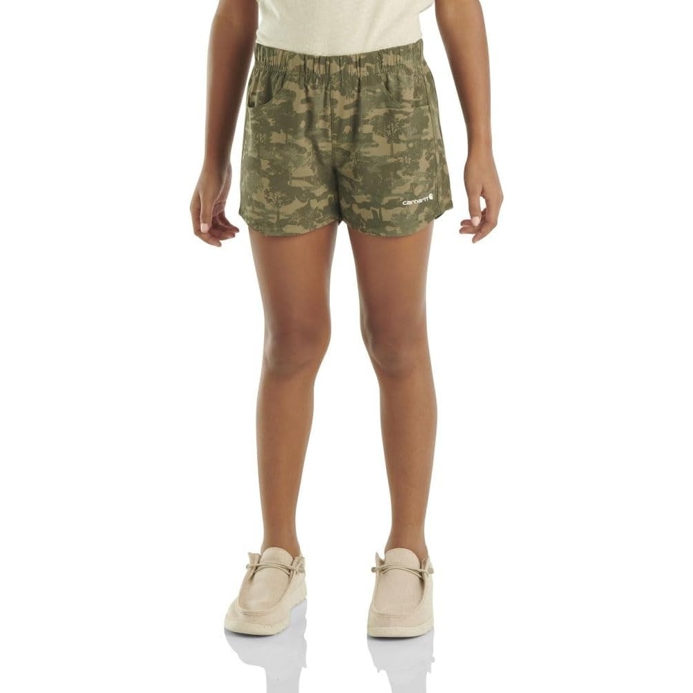 image:imageCarhartt Kids CH9299 Rugged Flex Camo Ripstop Short GirlsTree Camo Print
