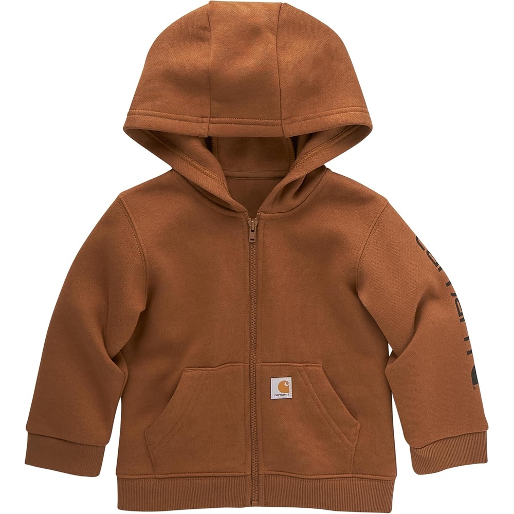 image:imageCarhartt Kids CP8675 LongSleeve FullZip Logo Sweatshirt  BoysCarhartt Brown Classic