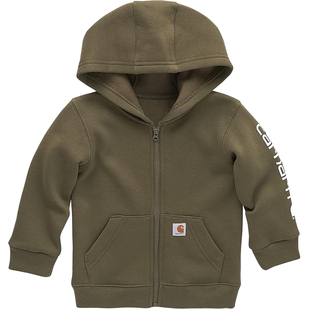 image:imageCarhartt Kids CP8675 LongSleeve FullZip Logo Sweatshirt BoysIvy Green