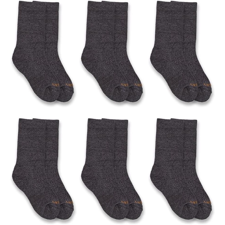 image:imageCarhartt Kids SC0696J Boys Lightweight Crew Sock 6PackBlack