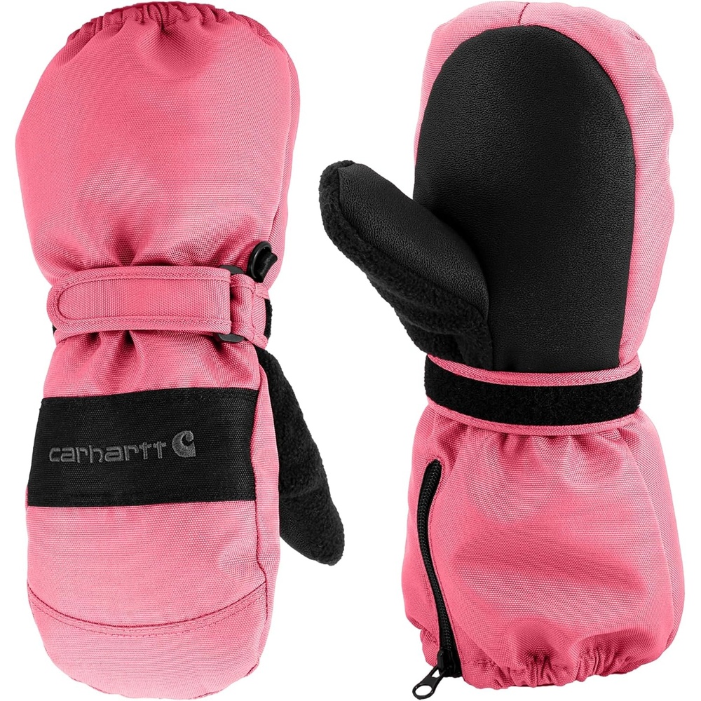 image:imageCarhartt Kids TA774 Toddler Waterproof Insulated Zip Cuff MittenPink LemonadeBlack