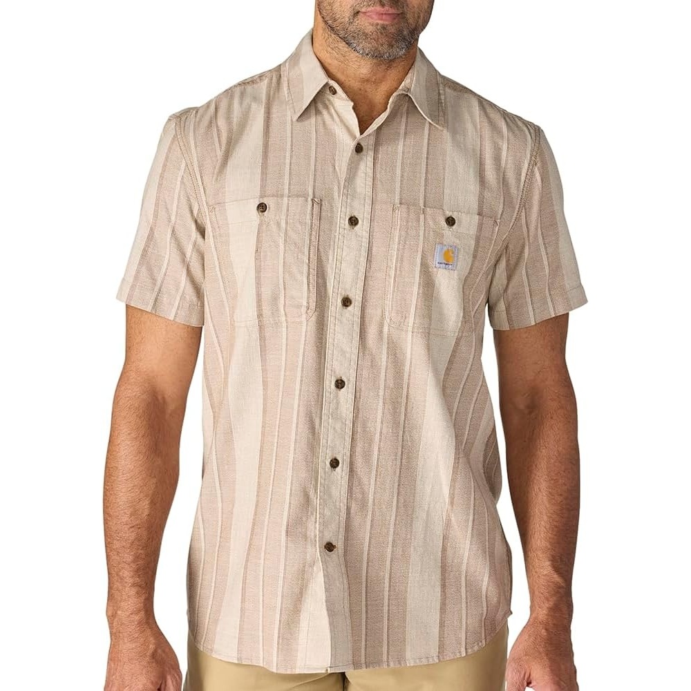 image:imageCarhartt Mens 107272 Bozeman Relaxed Short Sleeve Plaid ShirtRed Duck