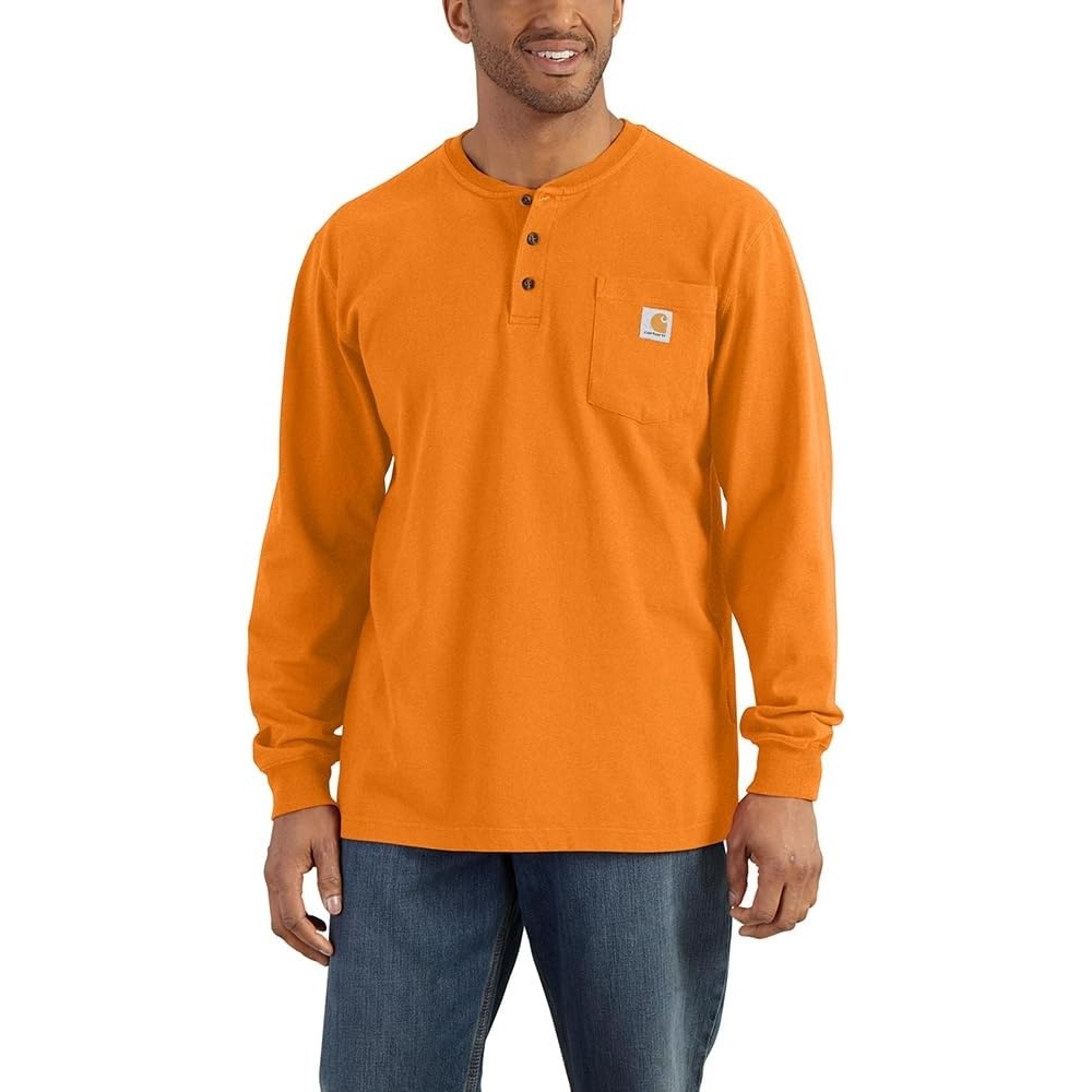 image:imageCarhartt Mens Dearborn Loose LS Henley TShirtMarmalade Heather