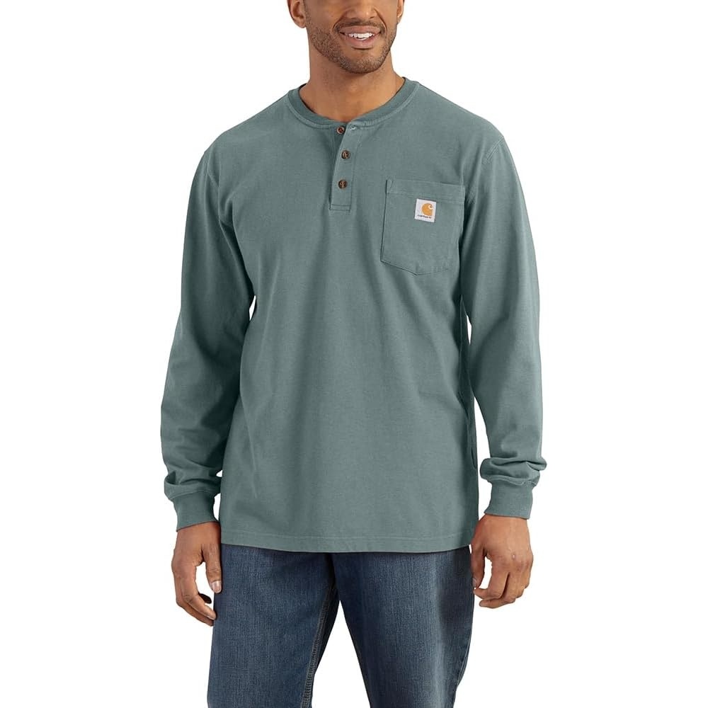 image:imageCarhartt Mens Dearborn Loose LS Henley TShirtSea Pine Heather