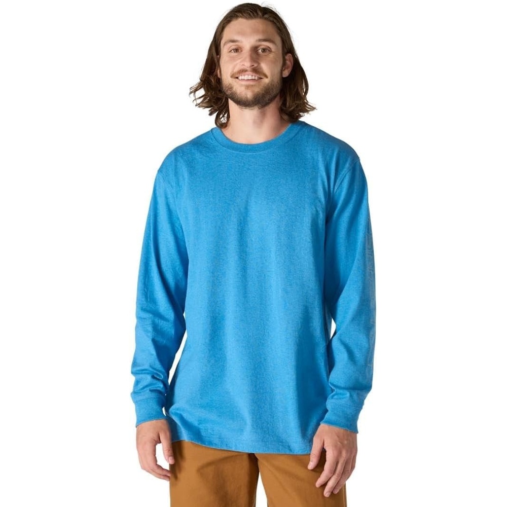 image:imageCarhartt Mens Dearborn Loose LongSleeve Logo TShirt CloseoutHorizon Blue Heather